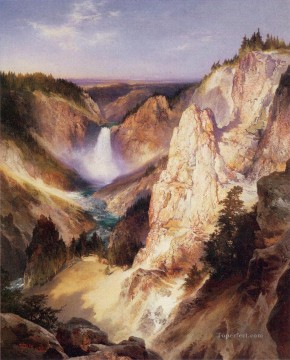  Rocosas Lienzo - Grandes Cataratas de Yellowstone Escuela de las Montañas Rocosas Thomas Moran